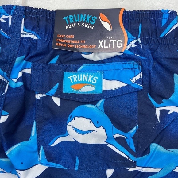 Trunks Surf & Swim Boys Shark Striped Print Swim Trunk Board Shorts Size XL NWT - Picture 11 of 15